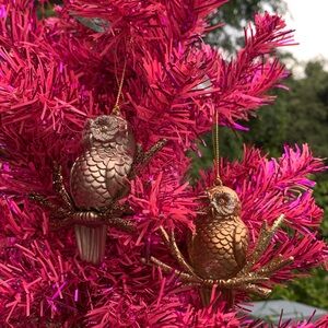 Set of Kurt Adler Owl Christmas Ornaments